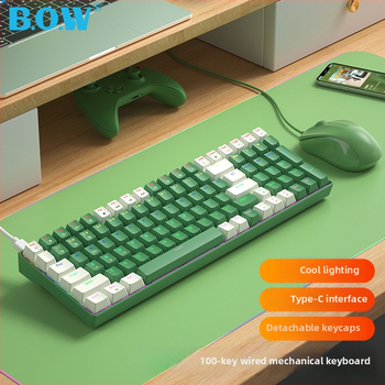 B.O.W Hot-Swappable mechanická klávesnica s 100 klávesami, káblové USB pripojenie, RGB podsvietenie (G100U)