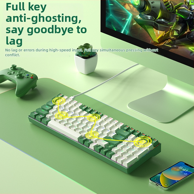 B.O.W Hot-Swappable mechanická klávesnica s 100 klávesami, káblové USB pripojenie, RGB podsvietenie (G100U)