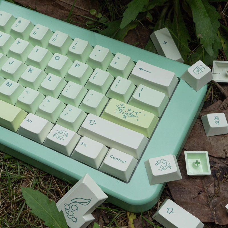 Keycaps PBT Sublimație, temă Ginkgo, pentru Wooting Made68 Numeric Keypad (Shaftless, Fără Iluminare)