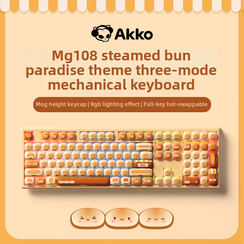 AKKO Mantou Paradise mechanická klávesnica s PBT klávesami pre sublimáciu, tri bezdrôtové režimy, RGB podsvietenie, 98+ kláves