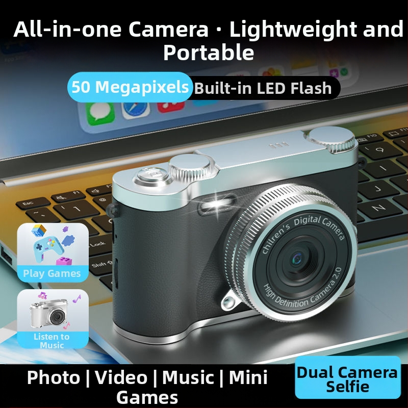 Retro digitálny fotoaparát Z7 s pevným objektívom, CMOS senzor 1/2.3 palca, >20 MP, 8x optický zoom, 2.4" HD LCD