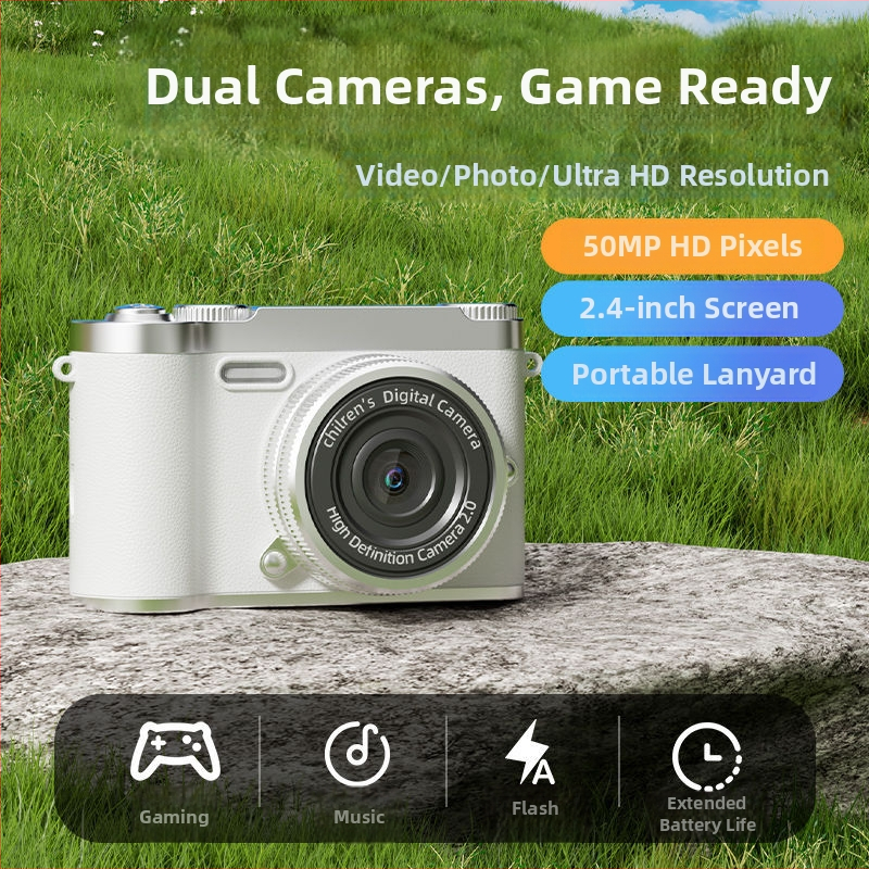 Retro digitálny fotoaparát Z7 s pevným objektívom, CMOS senzor 1/2.3 palca, >20 MP, 8x optický zoom, 2.4" HD LCD