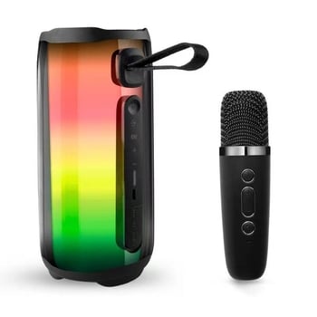 Pulse PLUSE5 Bežični Bluetooth zvučnik s RGB rasvjetom, subwooferom, karaoke mikrofonom i stereo zvukom