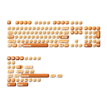 Σετ καλυμμάτων πλήκτρων για μηχανικό πληκτρολόγιο, Θέμα Steamed Bread Paradise, καλύμματα σε σχήμα σταυρού, περισσότερα από 98 πλήκτρα, πενταπλευρή θερμική μετασχηματισμός, καθολική συμβατότητα