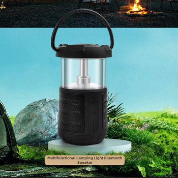 Prenosný Bluetooth reproduktor na kempovanie s uchom na prenášanie a subwooferom – 4 meniče, 40Hz-20kHz, SNR ≥75dB, 13W, Bluetooth 5.3, vstavaná batéria 2000–4000 mAh