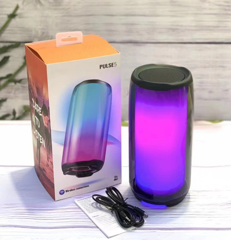PULSE5 Prijenosni Bluetooth zvučnik pete generacije s pulsirajućim RGB svjetlima, snažnim basom, stolni dekor