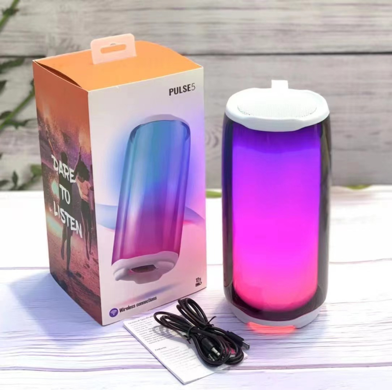 PULSE5 Prijenosni Bluetooth zvučnik pete generacije s pulsirajućim RGB svjetlima, snažnim basom, stolni dekor