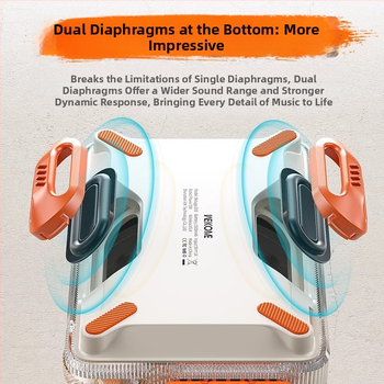 M2 skladací Bluetooth reproduktor s držiakom na telefón, 5W, Bluetooth 5.3, zabudovaná batéria 1200–2000 mAh, frekvenčný rozsah 20 Hz–20 kHz