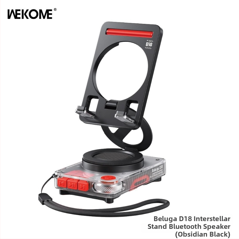 M2 skladací Bluetooth reproduktor s držiakom na telefón, 5W, Bluetooth 5.3, zabudovaná batéria 1200–2000 mAh, frekvenčný rozsah 20 Hz–20 kHz