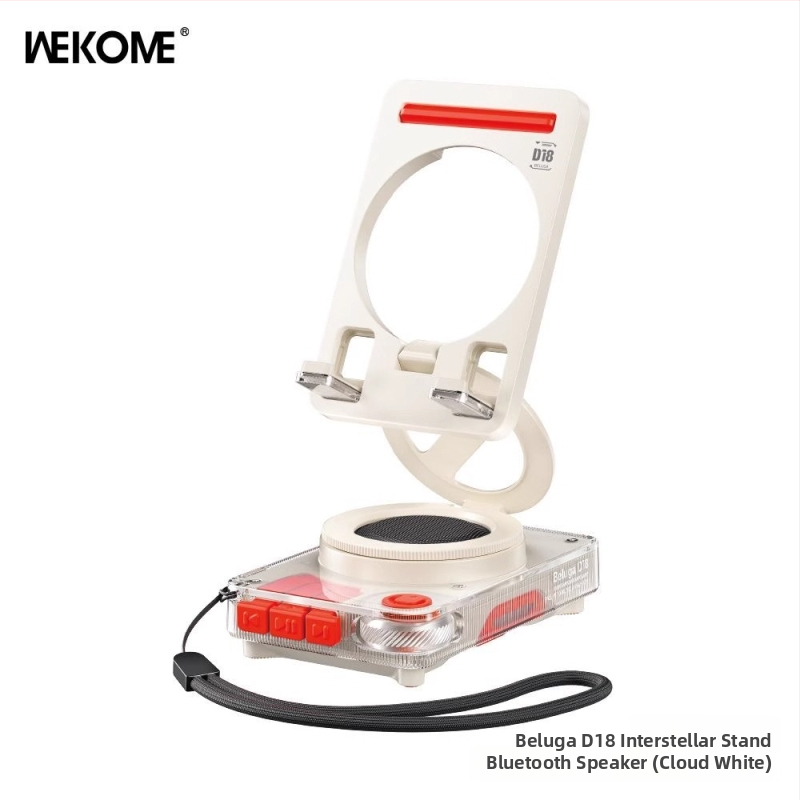 M2 skladací Bluetooth reproduktor s držiakom na telefón, 5W, Bluetooth 5.3, zabudovaná batéria 1200–2000 mAh, frekvenčný rozsah 20 Hz–20 kHz