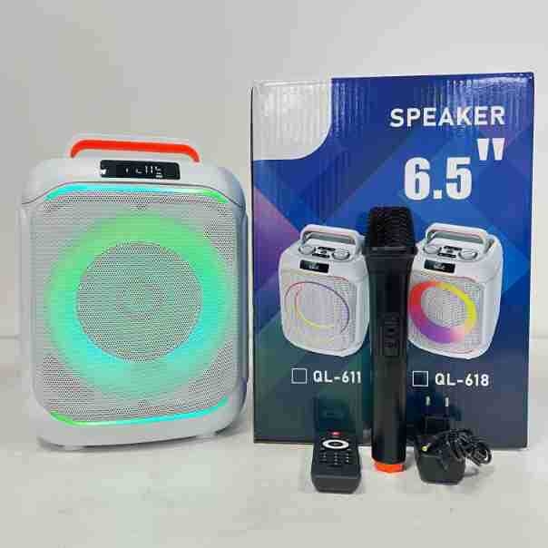 Bežični karaoke mikrofon s Bluetooth zvučnikom – Dva zvučnika, 40 W, domet 10 m, ugrađena baterija 2000–4000mAh, USB/SD/3,5 mm i Bluetooth, utor za karticu