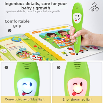 Pero na čítanie bodov pre skoré vzdelávanie, čítač kníh a kariet, interaktívne zvuky a dotyková funkcia, pre deti 4–6 rokov