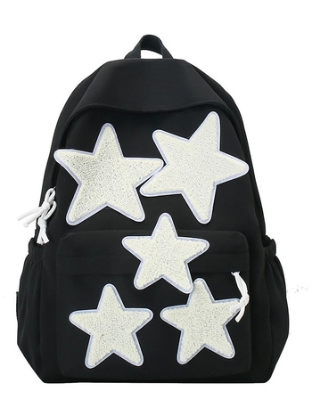 Batoh so vzorom hviezd, z nylonu, kompatibilný s 14-palcovým notebookom, vodotesný a odolný voči opotrebeniu