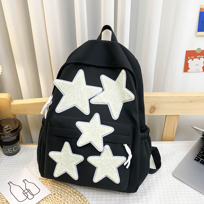 Batoh so vzorom hviezd, z nylonu, kompatibilný s 14-palcovým notebookom, vodotesný a odolný voči opotrebeniu