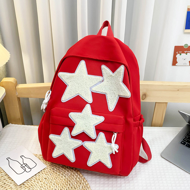 Batoh so vzorom hviezd, z nylonu, kompatibilný s 14-palcovým notebookom, vodotesný a odolný voči opotrebeniu