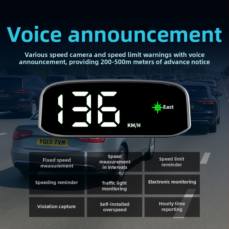 Színes HUD autó LCD-kijelző Beidou GPS-szel, 480P felbontás