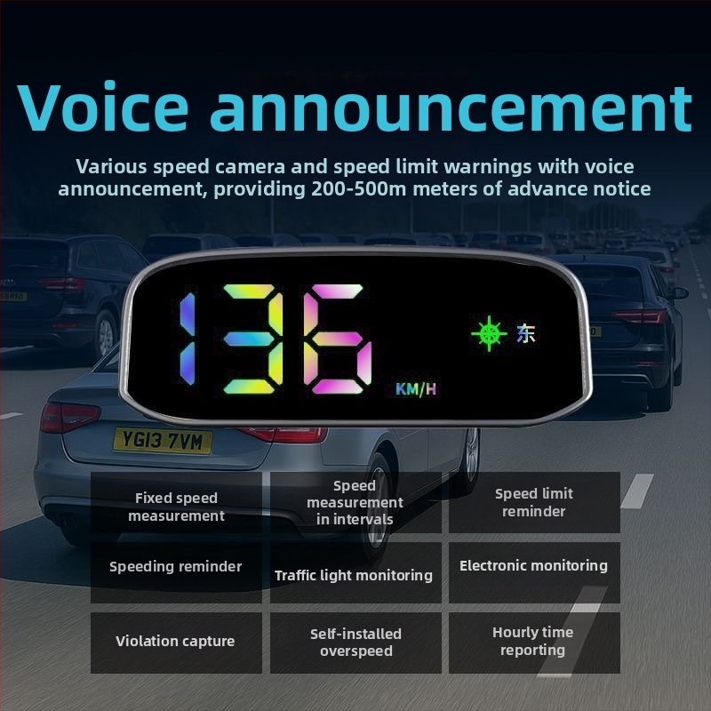 Színes HUD autó LCD-kijelző Beidou GPS-szel, 480P felbontás
