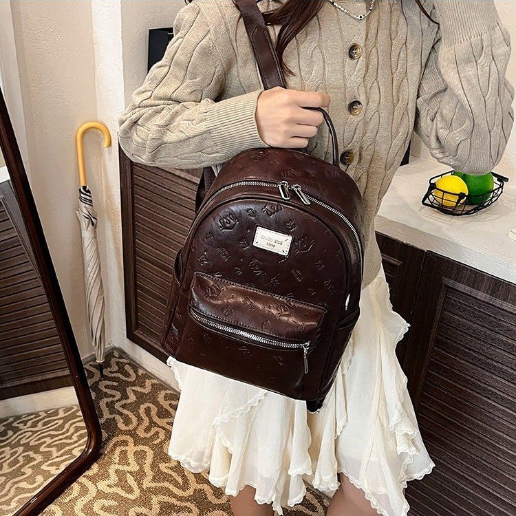 Batoh z PU materiálu s geometrickým vzorom, ramenné popruhy s vzduchovým vankúšom, kompatibilný s 12-palcovým notebookom, kapacita 20-35 l