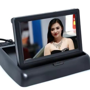 4,3 hüvelykes hajtogatható autómonitor kamera készlettel — Hanfujie, Univerzális modell, Képernyő típus: Univerzális, Képernyőfelbontás: 480x272