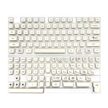Milk White Puppy Keycap – PBT, zelená os, univerzálna kompatibilita, 98+ klávesy