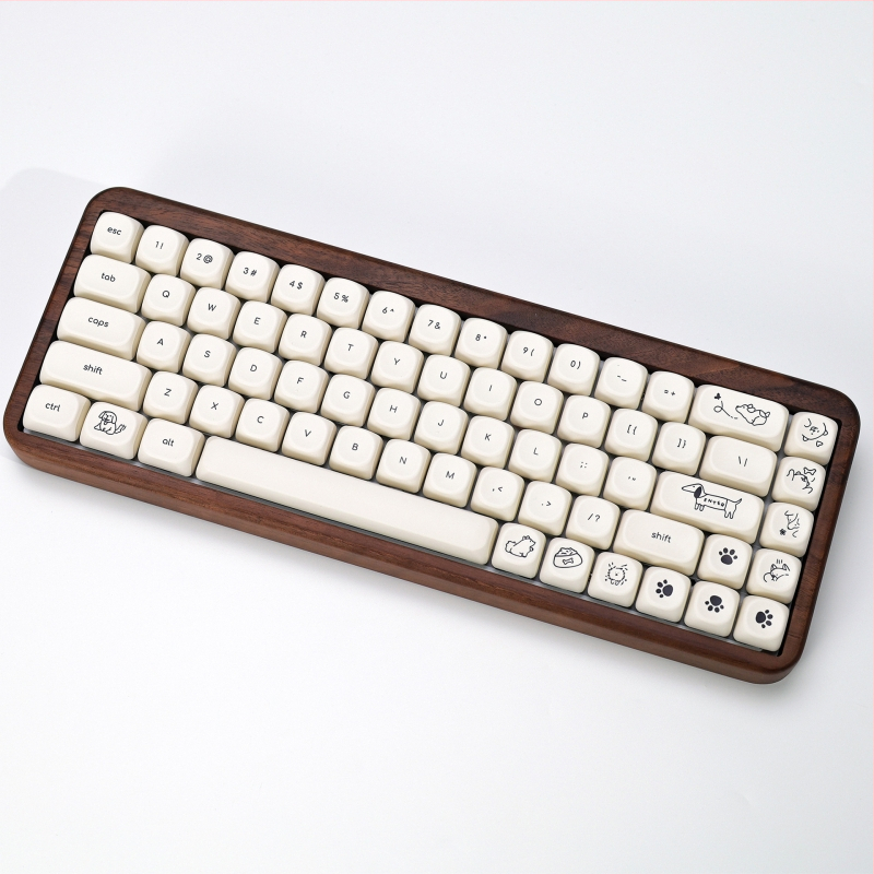 Milk White Puppy Keycap – PBT, zelená os, univerzálna kompatibilita, 98+ klávesy