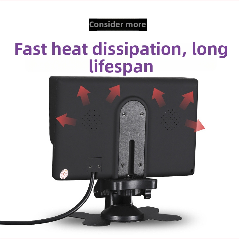 Auto LCD-ekraan, 7-tolline, 1024x600 eraldusvõime, sisendid CVBS/720P/1080P, mudel 728AHD