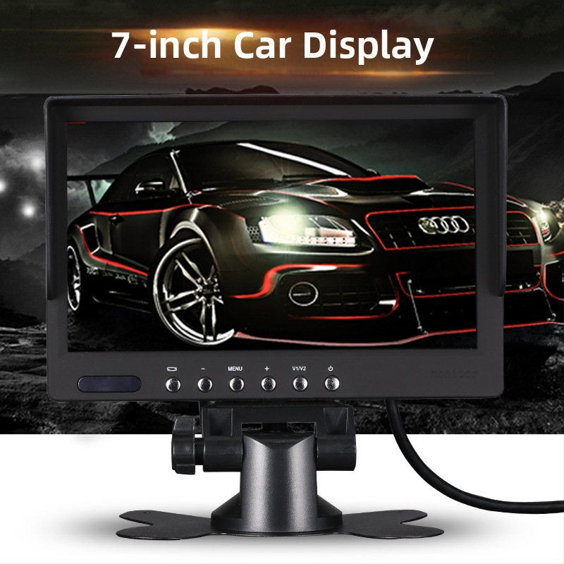 Auto LCD-ekraan, 7-tolline, 1024x600 eraldusvõime, sisendid CVBS/720P/1080P, mudel 728AHD