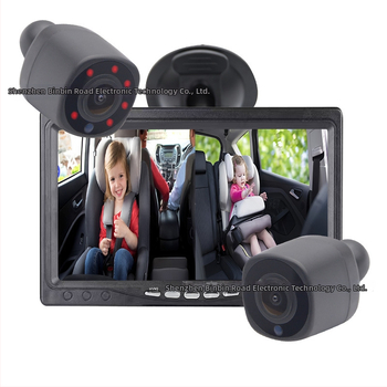 AHD dviejų kanalų dalijamasis automobilių monitorius su siurbtuko tvirtinimu, IR naktinis vaizdas, 1280x720, AHD 720p