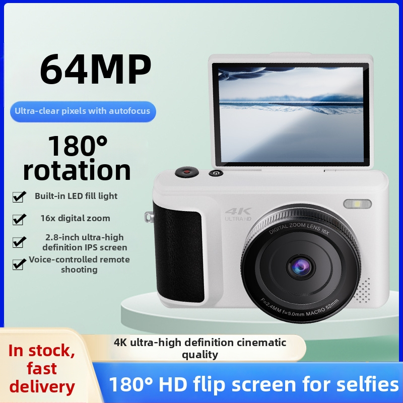 Bezzrkadlová digitálna kamera, CMOS senzor 14 MP (1/1.8 inch), periskopický objektív, 16x digitálny zoom, 2.8 inch HD LCD, plný manuálny režim — ideálna pre selfie a vlog