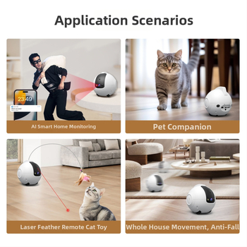 Cameră de supraveghere pentru animale de companie, personalizată în fabrică, pentru distracția pisicilor, monitorizare mobilă Wi‑Fi și robot gardian cu interfon la distanță