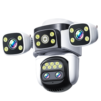 Vanjska PTZ kamera s noćnim vidom, Ultra HD, 4G, bežična 360°, za kućnu upotrebu, 3-kanalni prikaz