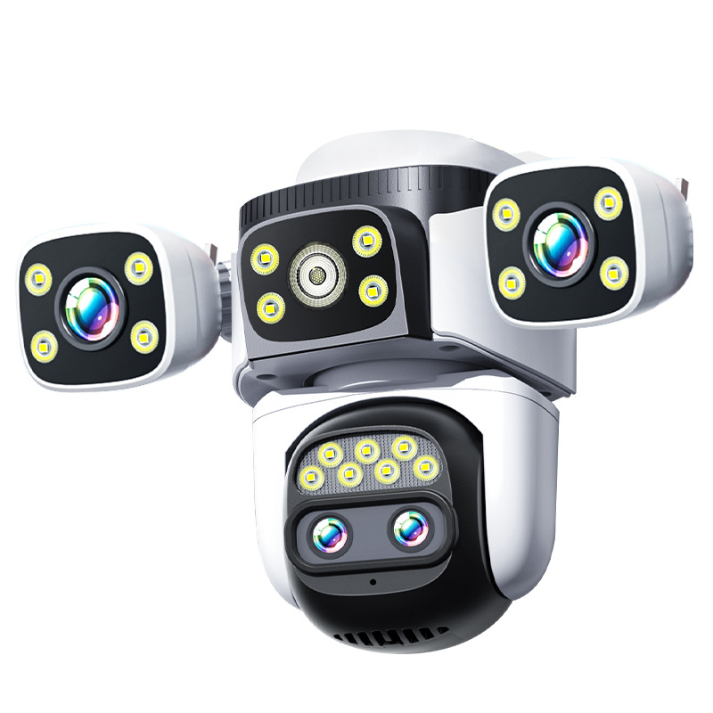 Vanjska PTZ kamera s noćnim vidom, Ultra HD, 4G, bežična 360°, za kućnu upotrebu, 3-kanalni prikaz