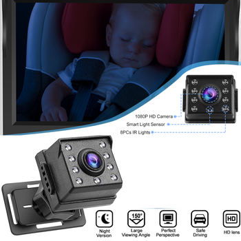 Auto monitor za bebe CLT-503, IPS zaslon, 1080p, CVBS ulaz, PAL format