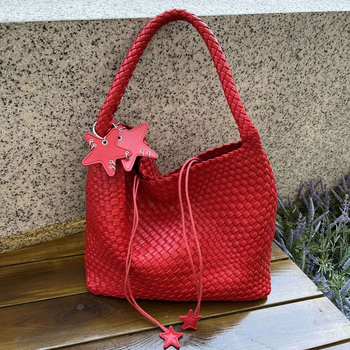 THE Szalma Tote Táska — Kézzel készített, Szőtt, Nagy kapacitású, PU bélés, Laminált cipzáras zseb, Vízszintes Négyzetes Forma, Egy vállpánt