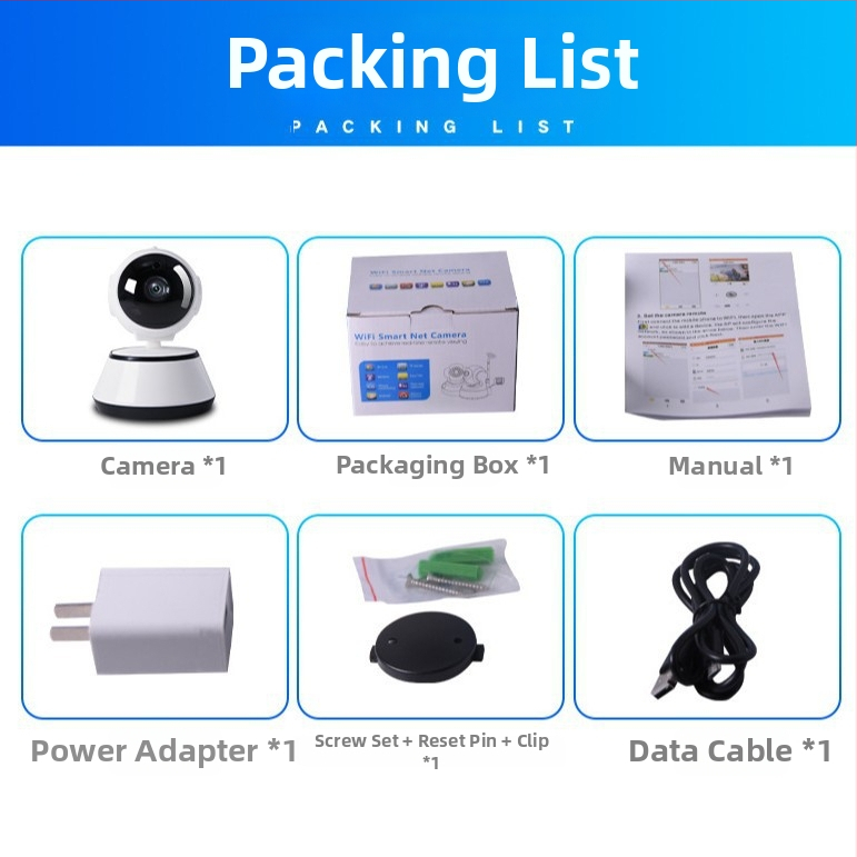 Gudra WiFi PTZ kamera ar 360° pagriezienu, nakts redzamība, 1280x960 izšķirtspēja, trauksmes paziņojums, iekštelpu lietošanai