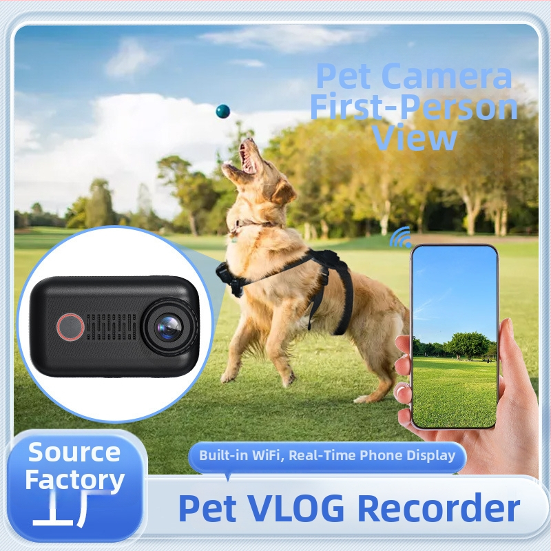 GO5 kamera za kućne ljubimce, 2K HD, 16MP, ABS kućište, vlog snimanje iz prvog lica za mačke i pse, 240 min baterije