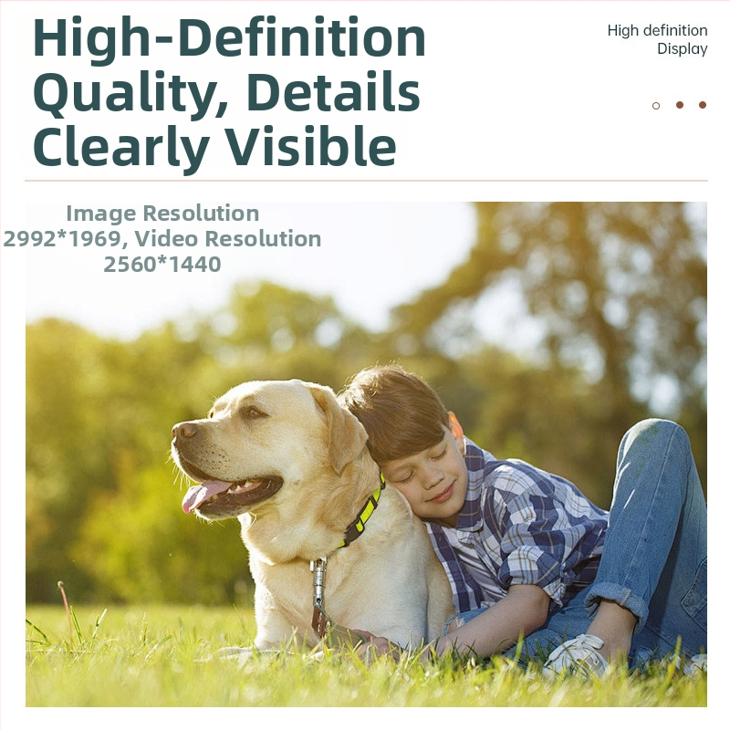 GO5 kamera za kućne ljubimce, 2K HD, 16MP, ABS kućište, vlog snimanje iz prvog lica za mačke i pse, 240 min baterije