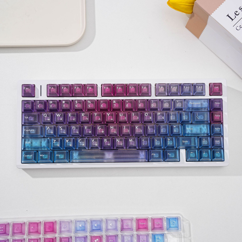 PBT prozirni set keycapsa za mehaničku tipkovnicu, 98+ tipki, žično povezano, vodootporno