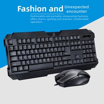 Q19 USB laidinis klaviatūros ir pele rinkinys, optinis 1200 DPI, 1.3 m kabelis