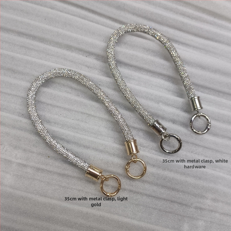 Hiro Mori deimantų telefono grandinė su atjungiamu apskrito vamzdelio laikikliu, vientisas spalvų aksesuaras svorio mažinimui