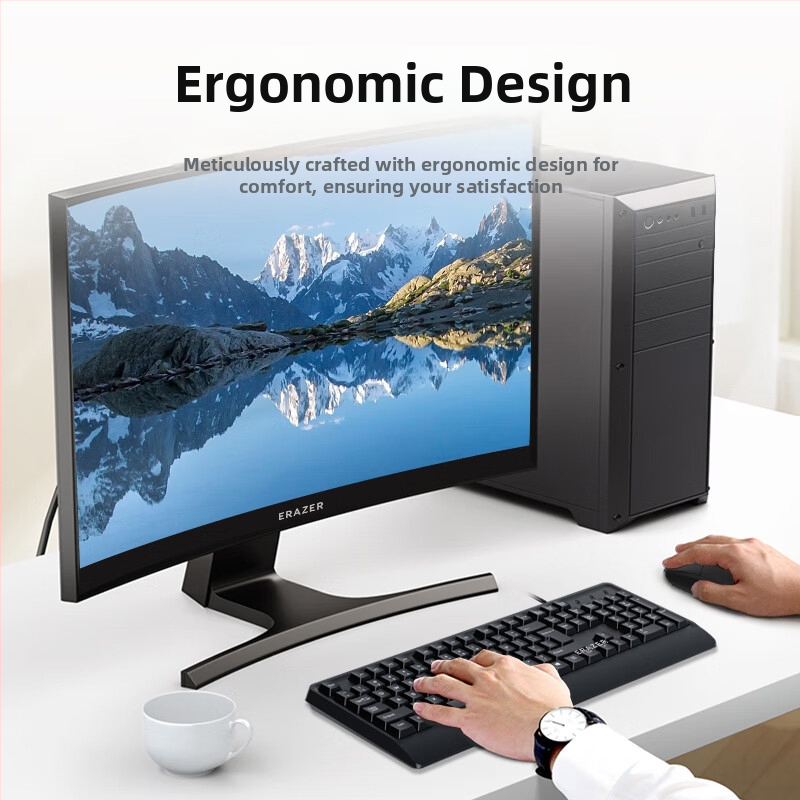 Superpower laidinis klaviatūros ir pelės rinkinys — kabelių komplektas, USB klaviatūra, USB pelė