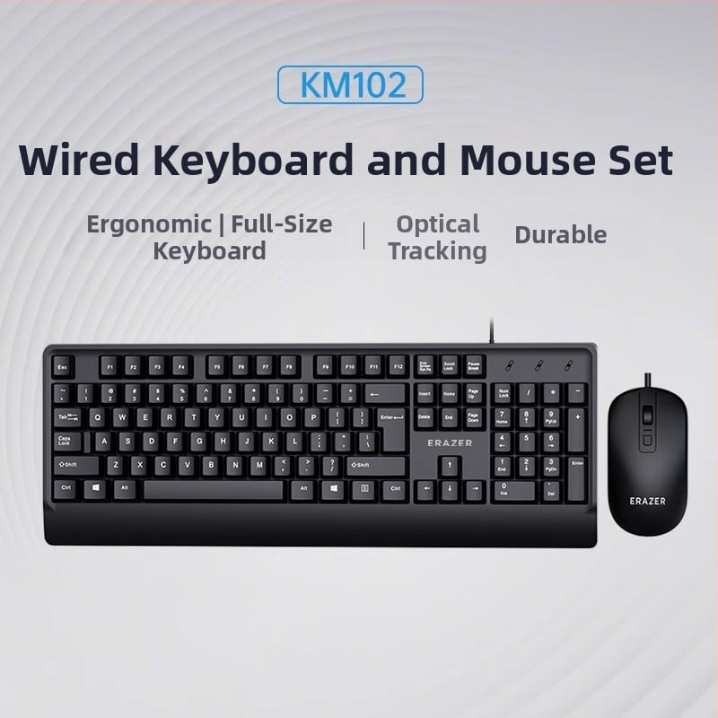 Superpower laidinis klaviatūros ir pelės rinkinys — kabelių komplektas, USB klaviatūra, USB pelė