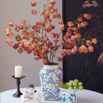 Μπουκέτο τεχνητών μεταξωτών λουλουδιών, ποικιλία Lantern Fruit, μάρκα Ailin; κατάλληλο για γάμους, εξωτερικές εκδηλώσεις και διακόσμηση οικίας