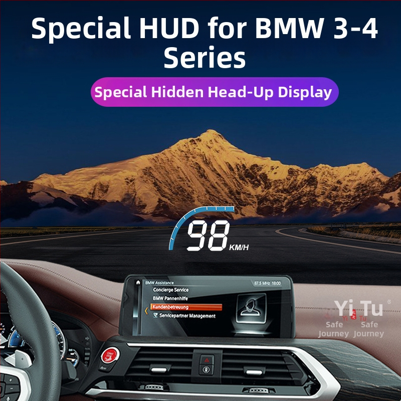 Yitu LCD obrazovka do auta – Skrytý HUD pre BMW 3-4 rady, zobrazenie rýchlosti