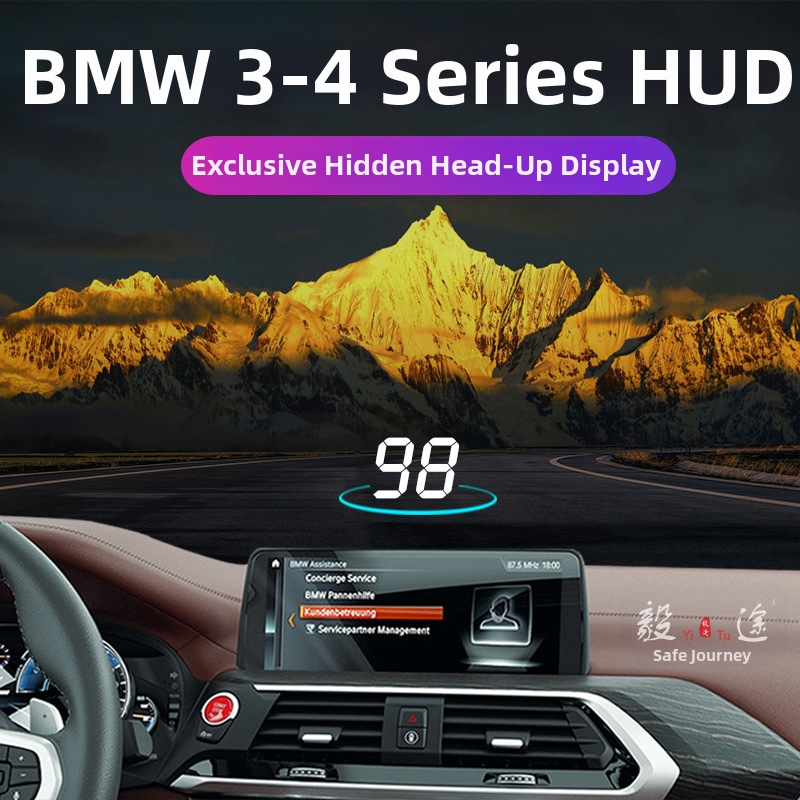 Yitu LCD obrazovka do auta – Skrytý HUD pre BMW 3-4 rady, zobrazenie rýchlosti