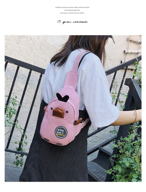 Geantă crossbody din canvas cu motif drăguț de rață galbenă, buzunar pentru telefon, căptușeală poliester, închidere cu fermoar, textură moale