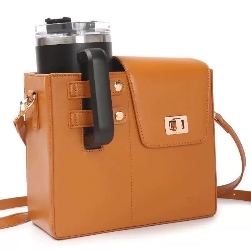 PU anyagú keresztbody táska, vízálló, egyszínű, PU bélés, poliészter rost textúra