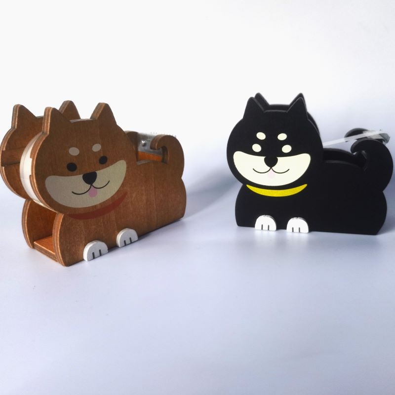 Zakka японски Шиба Ину резач за лента – MDF корпус, модел 11, тегло 54 г, персонализирана ширина на лентата, настолен орнамент