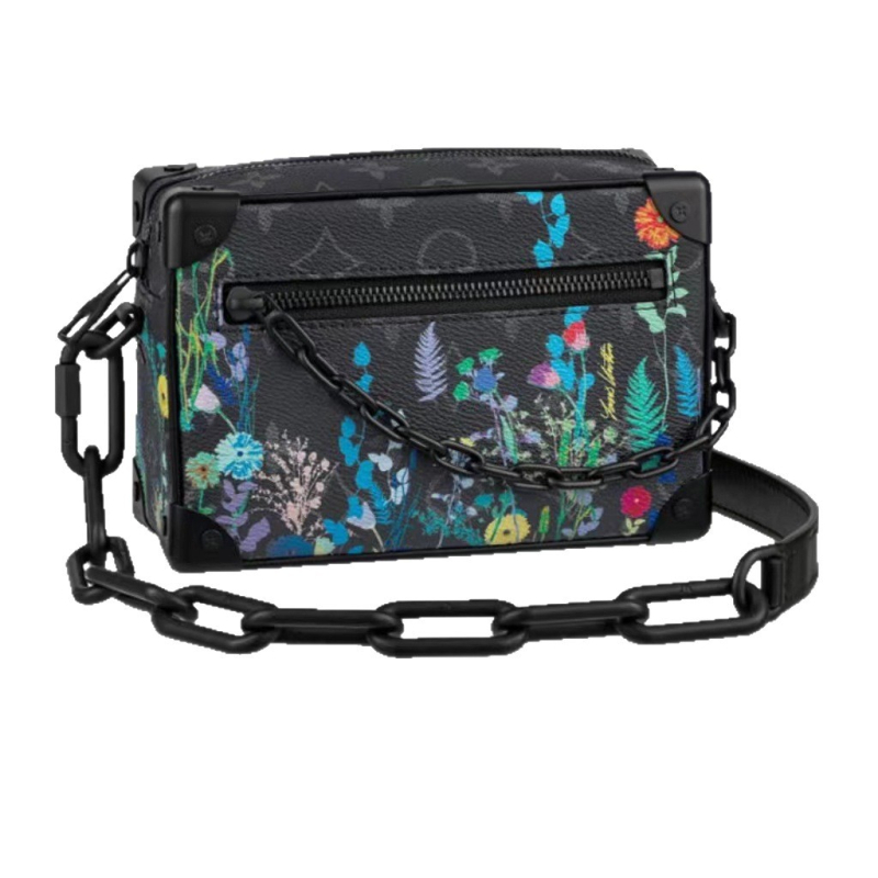 Geantă crossbody pentru bărbați cu model monogram, material PVC, impermeabilă, căptușeală din pânză, toamnă 2025