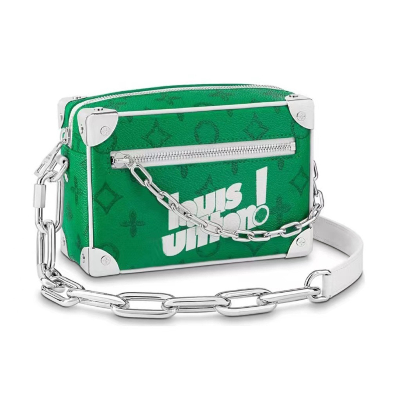 Geantă crossbody pentru bărbați cu model monogram, material PVC, impermeabilă, căptușeală din pânză, toamnă 2025